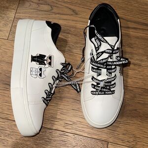 Karl Lagerfeld White Sneakers with Black Graphic